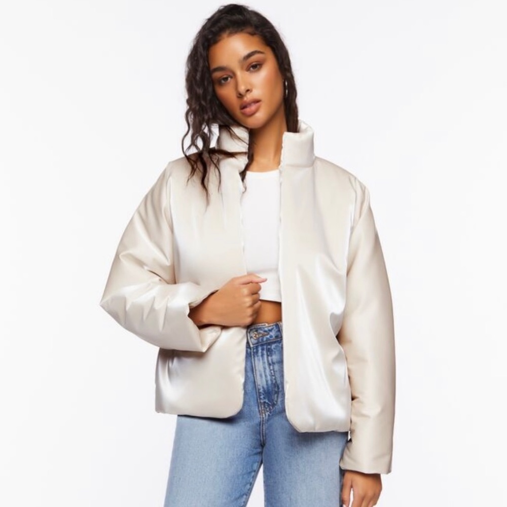 Open-Front Puffer Jacket